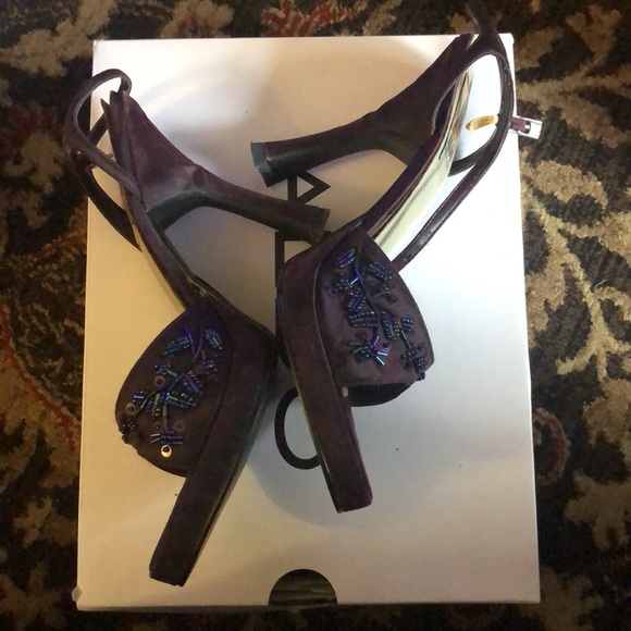 Purple Aldo bejewelled heeled sandals - Picture 4 of 4